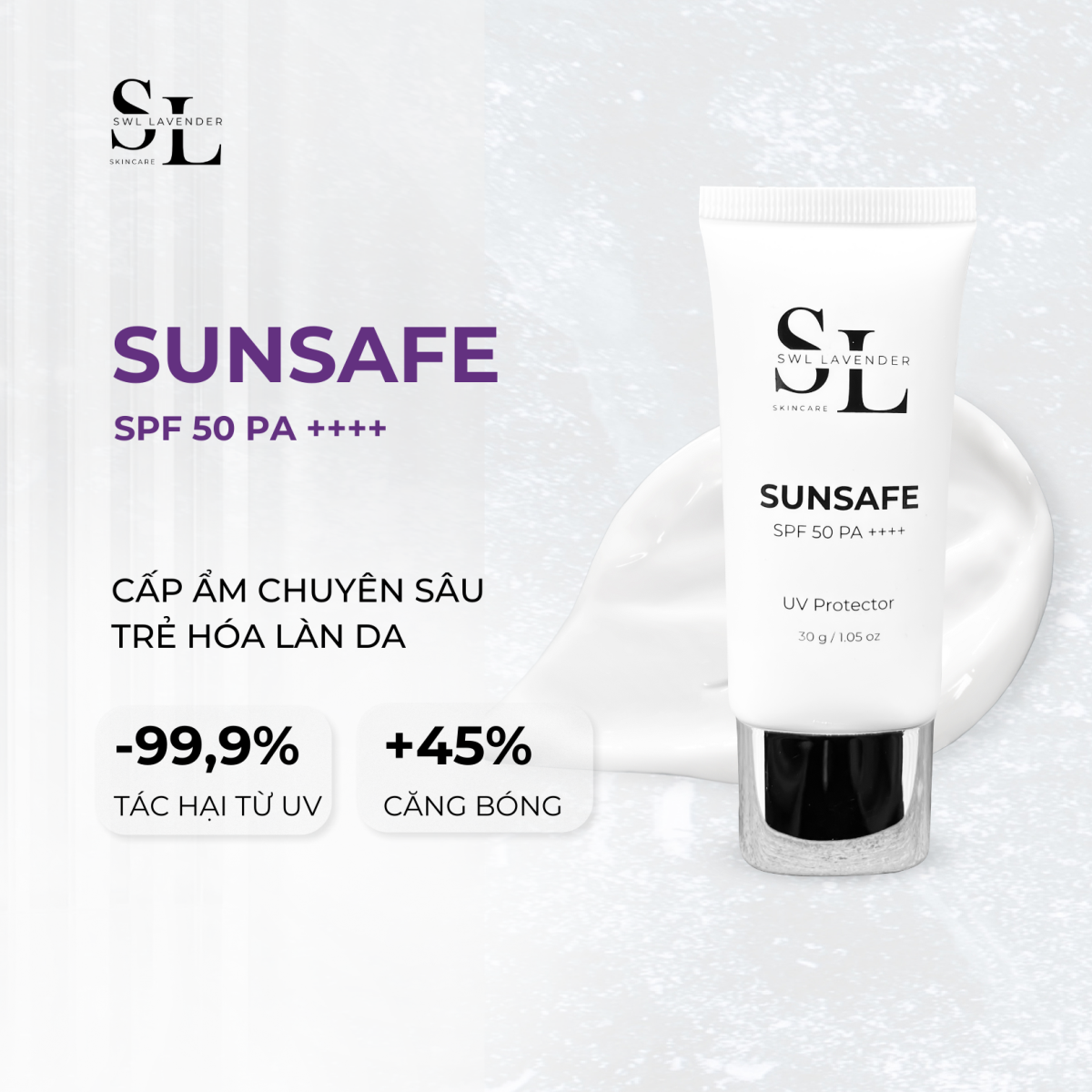 Kem Chống Năng SWL Lavender Sunsafe 30g